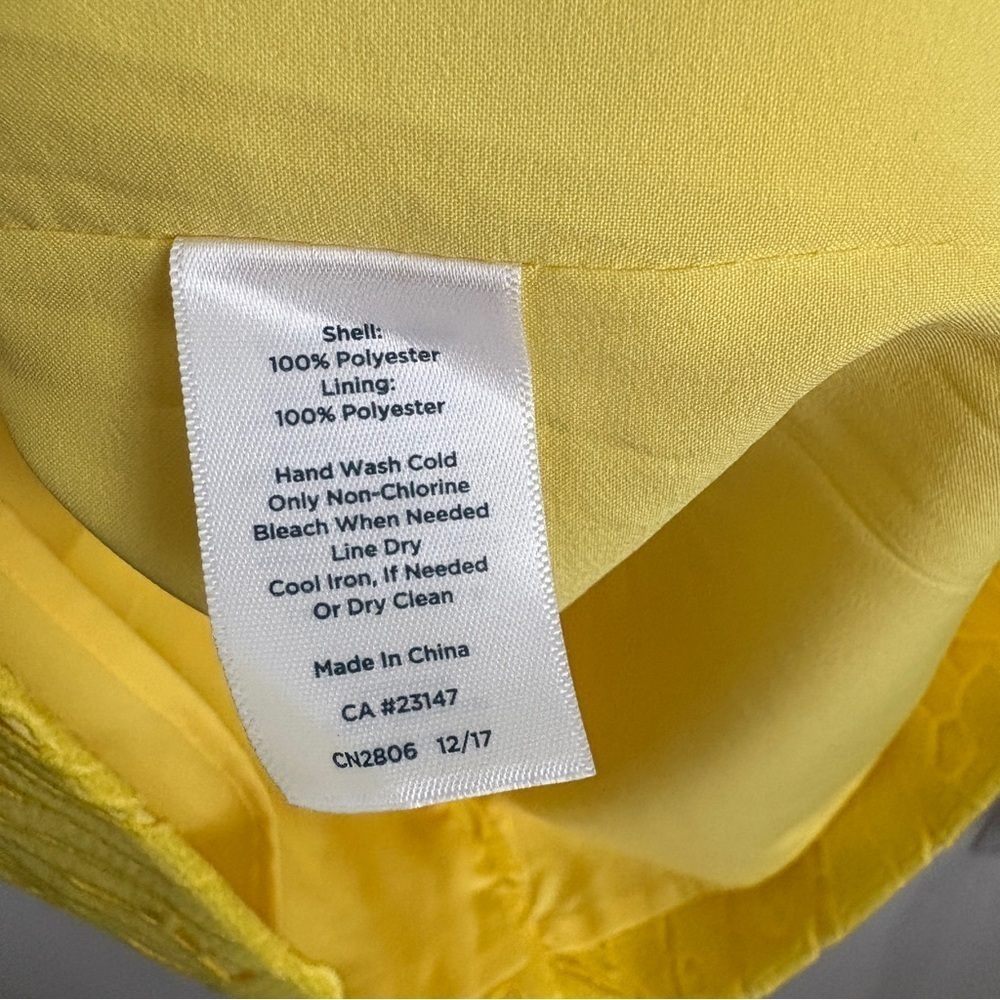NWT Talbots RSVP Yellow Palm Leaf Sheath Dress Size 8P - Picture 9 of 9
